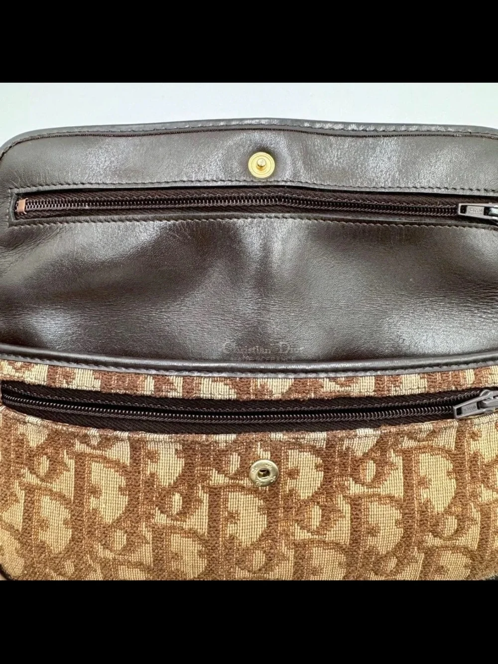 Dior Brown Monogram Jacquard wallet with Gold Accent